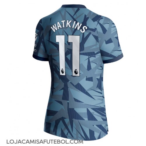 Camisa de Futebol Aston Villa Ollie Watkins #11 Equipamento Alternativo Mulheres 2023-24 Manga Curta